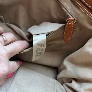 Burberry Beige Canvas Tote with Brown Leather Trim